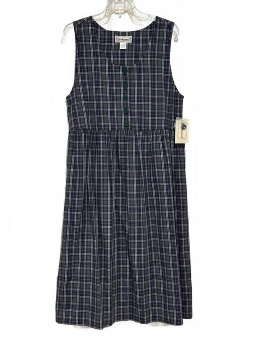 Bechamel Apple A Day Green Plaid Sleeveless Dress Size S